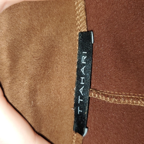 Brown Micro Suede T Tahari Pants Medium - Picture 2 of 4